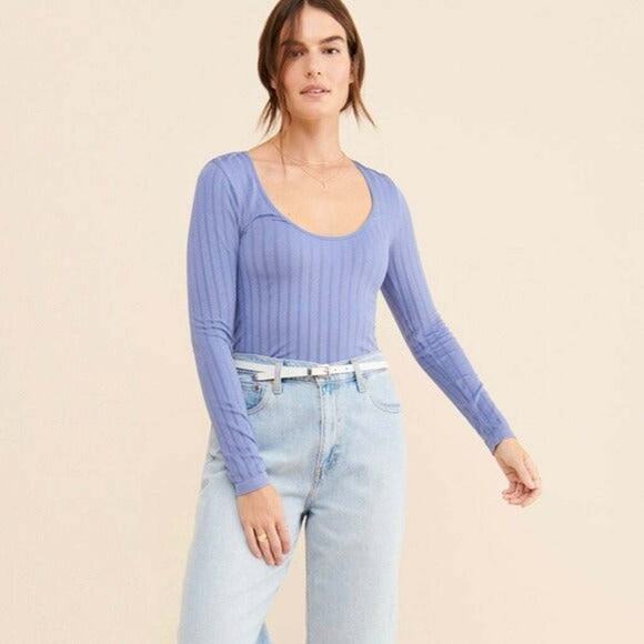 Free People Lucky You Layering Top Sky XS/S women blue color A003377 - Picture 2 of 3